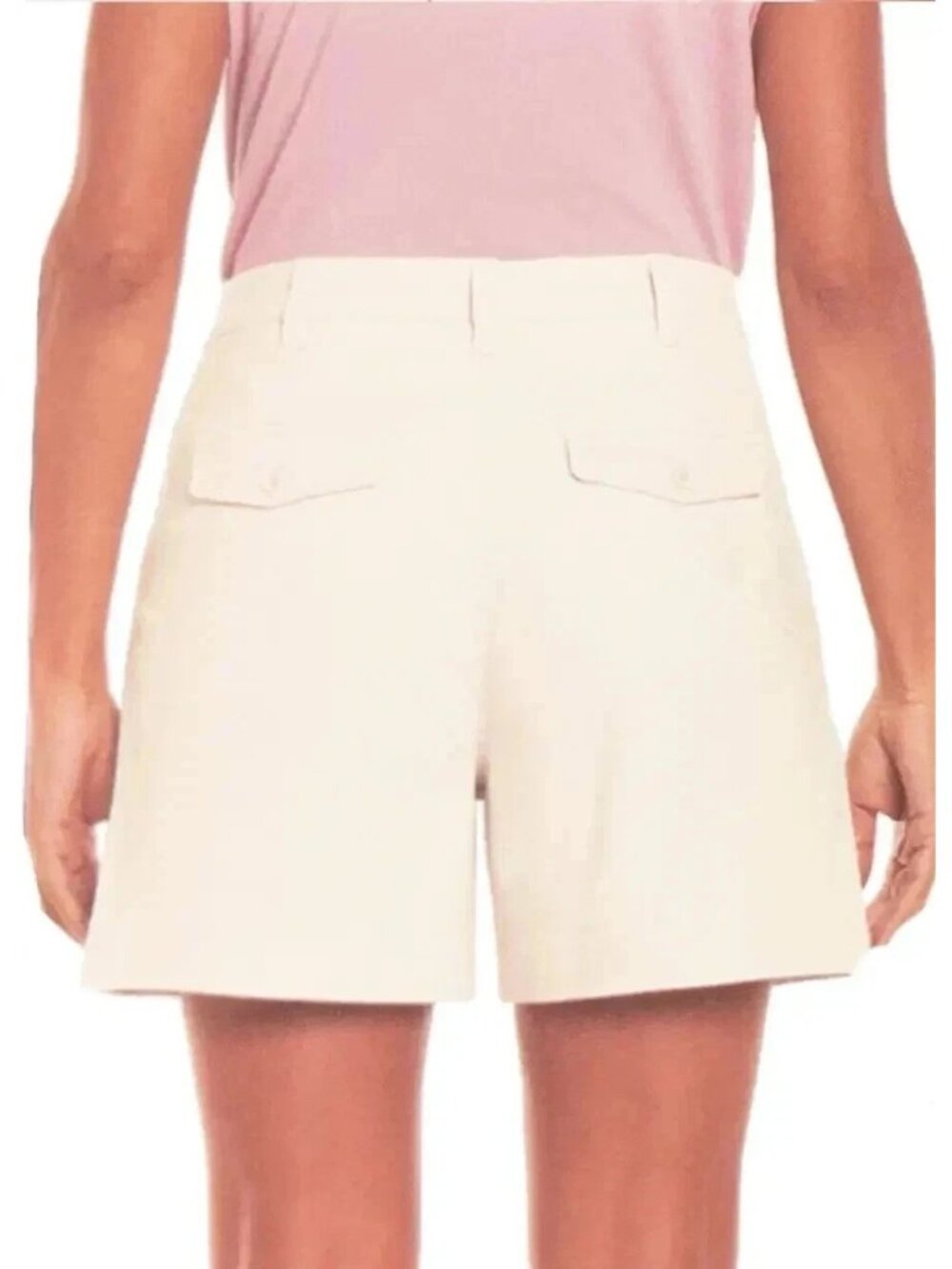 NWT Banana Republic Women's 14 Beige Tan Pleat Front Chino Shorts 5.5" Inseam - Picture 4 of 11